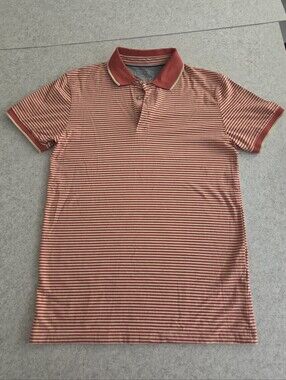 Day & Age Men's Striped Polo Shirt - Red/Cream